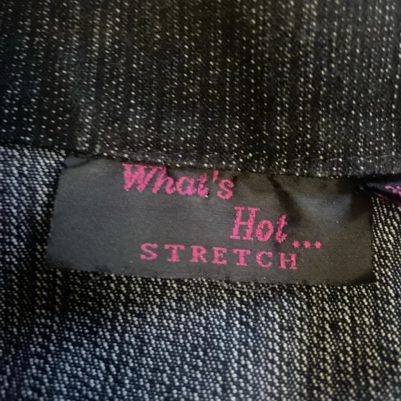 What’s Hot Stretch Studded Denim Sz XL Women’s  Jacket - Picture 2 of 10